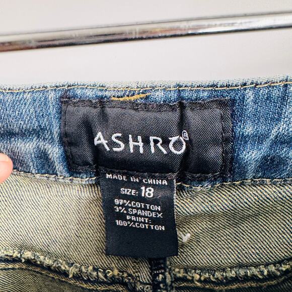 Vintage Y2K Ashro Denim Maxi Skirt Size 18 Patchwork Panel Boho Grunge 90s - Picture 3 of 7